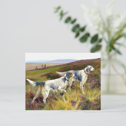 Twee Engelse zetters in een Field - Arthur Wardle Briefkaart (Staand voorkant)
