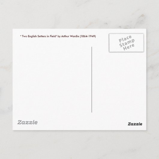 Twee Engelse zetters in een Field - Arthur Wardle Briefkaart (Achterkant)