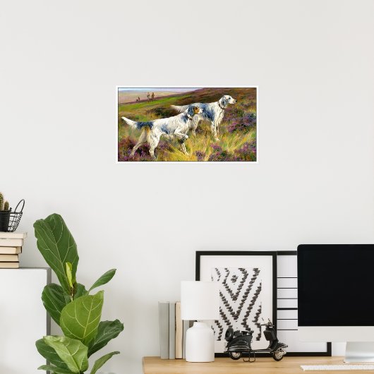Twee Engelse zetters in een Field - Arthur Wardle Poster (Thuiskantoor)