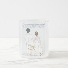 Twee Enige bruiloft paar Matglas Koffiemok
