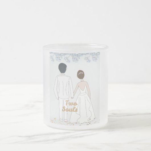 Twee Enige bruiloft paar Matglas Koffiemok (Center)