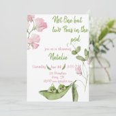 Twee Erwten in de Pod Twin Baby shower Kaart (Staand voorkant)