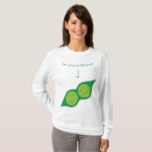 "Twee erwten in deze pod" T-shirt met twee moeders (Voorkant volledig)