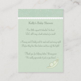 Twee erwten in een aanvraag voor een advertentiebo informatiekaartje