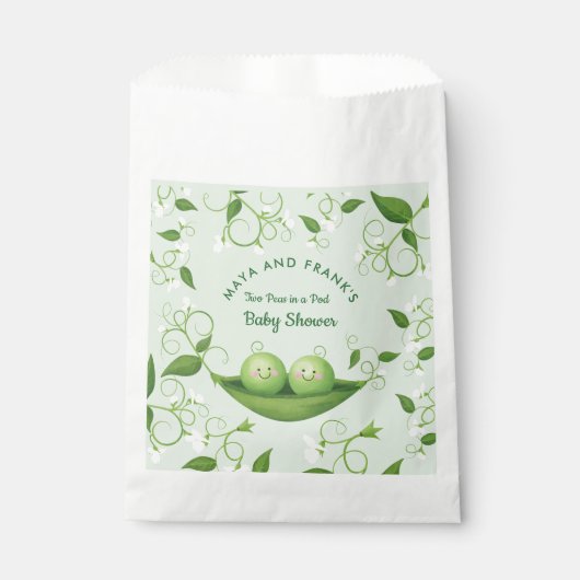 Twee erwten in een Baby shower Bedankzakje (Voorkant)