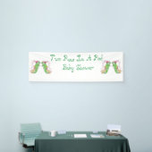Twee erwten in een Baby shower blikvanger Spandoek (Beurs)