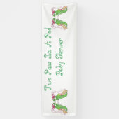 Twee erwten in een Baby shower blikvanger Spandoek (Verticaal)