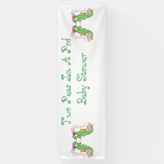 Twee erwten in een Baby shower blikvanger Spandoek (Verticaal)