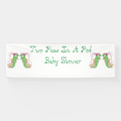 Twee erwten in een Baby shower blikvanger Spandoek (Horizontaal)