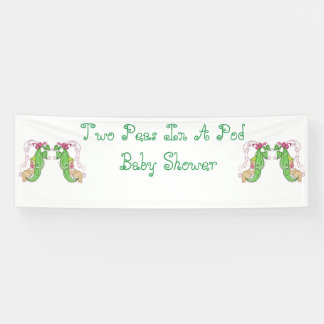Twee erwten in een Baby shower blikvanger Spandoek