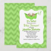 Twee erwten in een Baby shower met twee peulen Kaart (Voorkant / Achterkant)