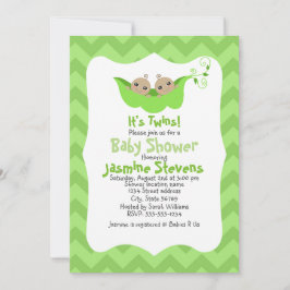 Twee erwten in een Baby shower met twee peulen Kaart