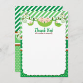 Twee erwten in een Baby shower met twee potten Bedankkaart (Voorkant / Achterkant)