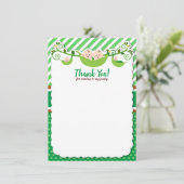 Twee erwten in een Baby shower met twee potten Bedankkaart (Staand voorkant)