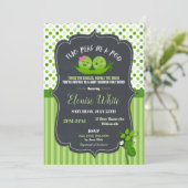 Twee erwten in een Baby shower met twee tinten Kaart (Staand voorkant)
