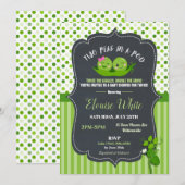 Twee erwten in een Baby shower met twee tinten Kaart (Voorkant / Achterkant)