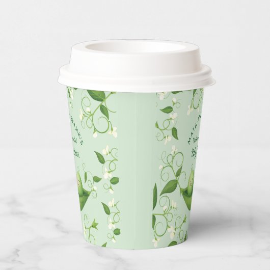 Twee erwten in een Baby shower Papieren Bekers (Rechts)