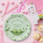 Twee erwten in een Baby shower Papieren Bordje (Feest)