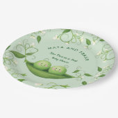 Twee erwten in een Baby shower Papieren Bordje (Gekanteld)