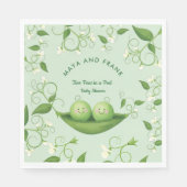 Twee erwten in een Baby shower Servet (Voorkant)