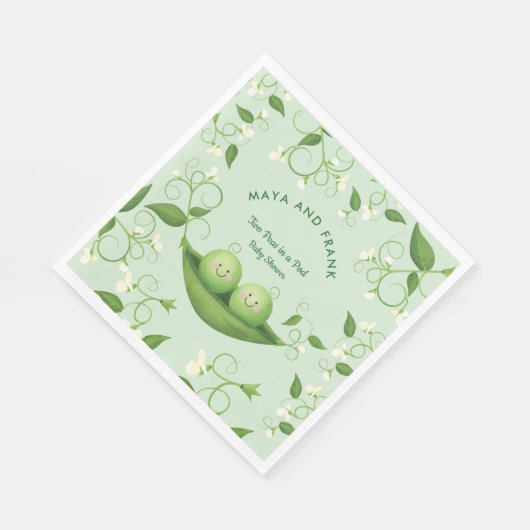 Twee erwten in een Baby shower Servet (Hoek)