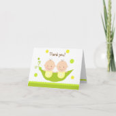 Twee erwten in een Baby shower van de Peul Dank u  Bedankkaart (Voorkant)