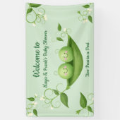 Twee erwten in een Baby shower van de Peul Welkome Spandoek (Verticaal)