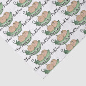 Twee erwten in een baby shower van peulweefsel tissuepapier (Detail)