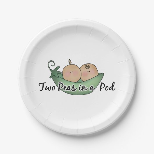 Twee erwten in een bord van peuterpapier (Voorkant)