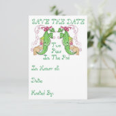 Twee erwten in een capsule bewaren de datum save the date (Staand voorkant)