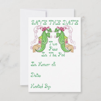 Twee erwten in een capsule bewaren de datum save the date