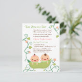 Twee erwten in een dubbele babyvoeding kaart (Staand voorkant)