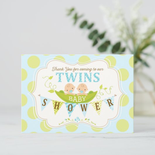 Twee erwten in een dubbele kop bedankt (Staand voorkant)