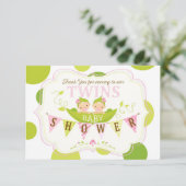 Twee erwten in een dubbele peuter Dank je wel Bedankkaart (Staand voorkant)