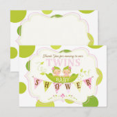 Twee erwten in een dubbele peuter Dank je wel Bedankkaart (Voorkant / Achterkant)