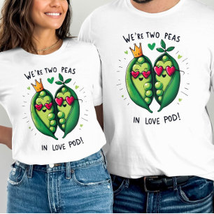 Twee Erwten in een Love Pod Schattige Valentijnse  T-shirt