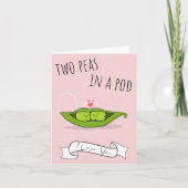 Twee erwten in een paardevogel kaart (Voorkant)