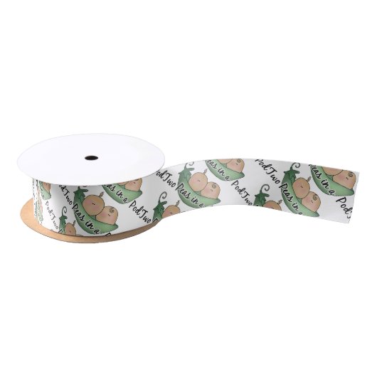 Twee erwten in een peul-baby shower-lint satijnen lint (Spoel)