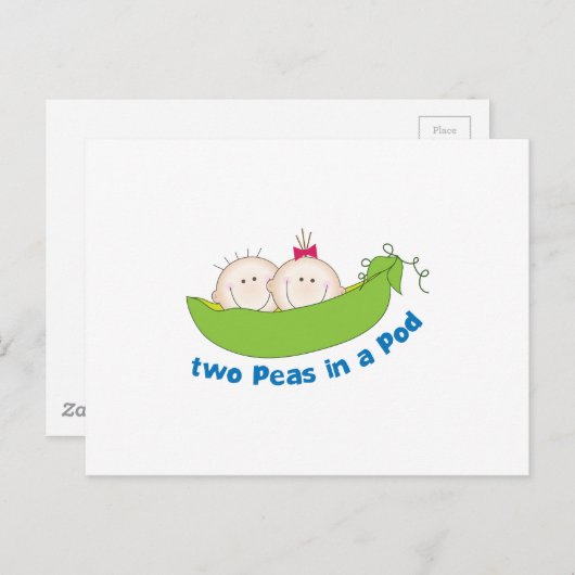 Twee erwten in een peul briefkaart (Voorkant / Achterkant)