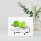 Twee erwten in een peul briefkaart (Staand voorkant)