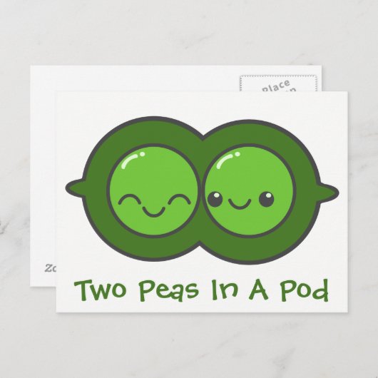 Twee erwten in een peul briefkaart (Voorkant / Achterkant)