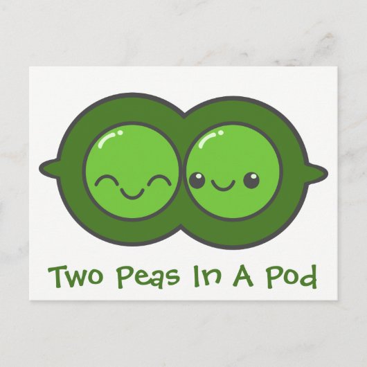 Twee erwten in een peul briefkaart (Voorkant)