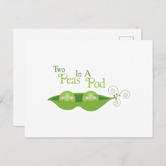 Twee erwten in een peul briefkaart (Voorkant / Achterkant)