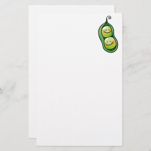 Twee erwten in een peul briefpapier (Voorkant / Achterkant)