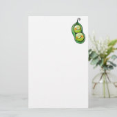 Twee erwten in een peul briefpapier (Staand voorkant)