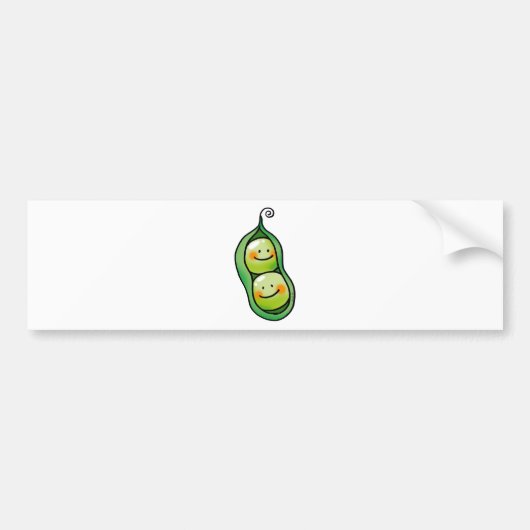 Twee erwten in een peul bumpersticker (Voorkant)