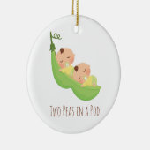 Twee erwten in een peul Cute Twin Baby's Keramisch Ornament (Rechts)