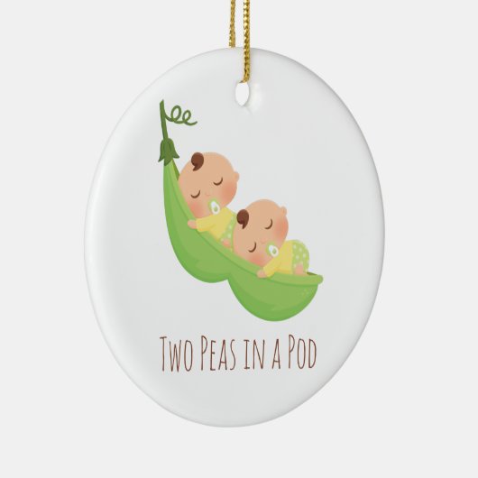 Twee erwten in een peul Cute Twin Baby's Keramisch Ornament (Rechts)