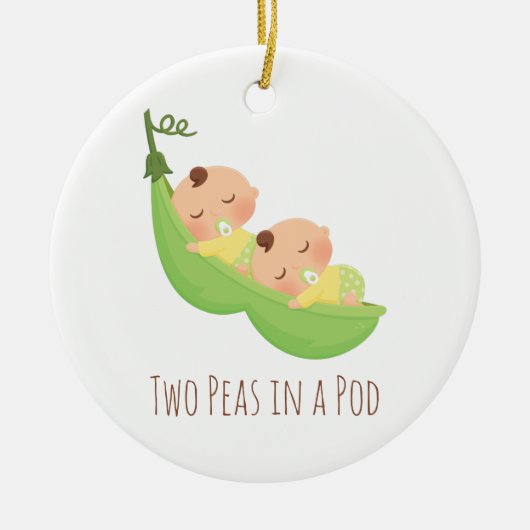 Twee erwten in een peul Cute Twin Baby's Keramisch Ornament (Voorkant)