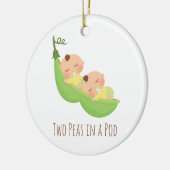 Twee erwten in een peul Cute Twin Baby's Keramisch Ornament (Links)